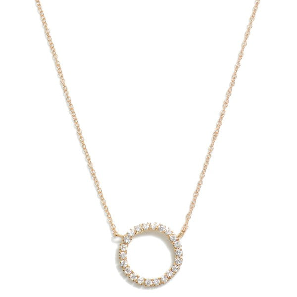 Chain Link Necklace Featuring Circular Cubic Zirconia Pendant Judson