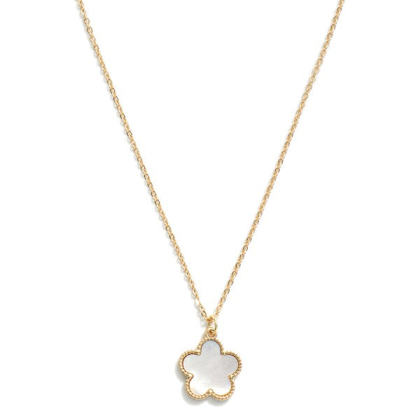 Brass Chain Link Necklace Featuring Clover Pendant Judson