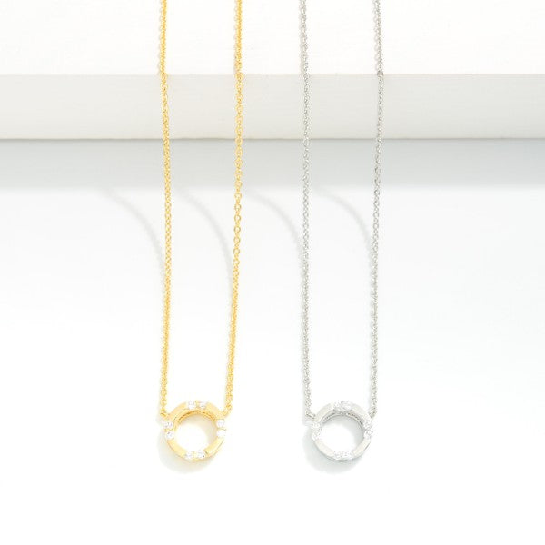 Dainty Chain Link Necklace Featuring Cubic Zirconia Studded Sunburst Pendant Judson