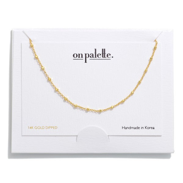 Dainty Chain Link Necklace Featuring Fixed Metal Beaded Details Judson
