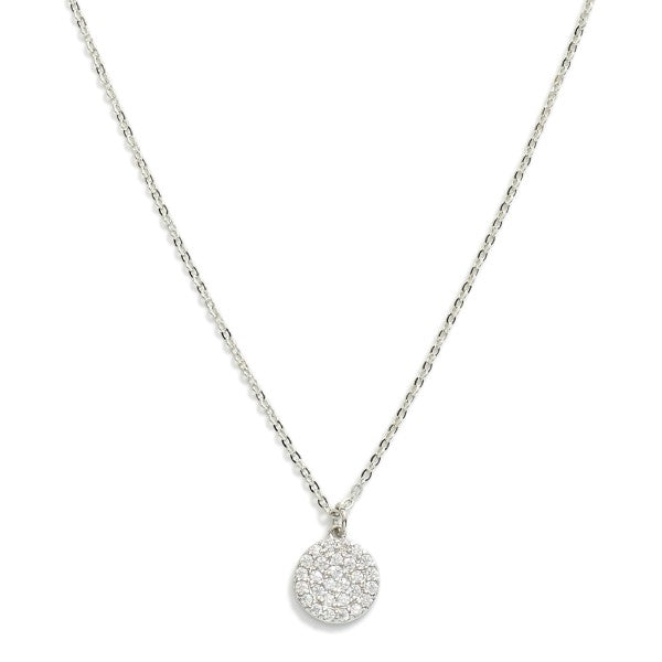 Dainty Chain Link Necklace Featuring Simple Rhinestone Cluster Pendant Judson