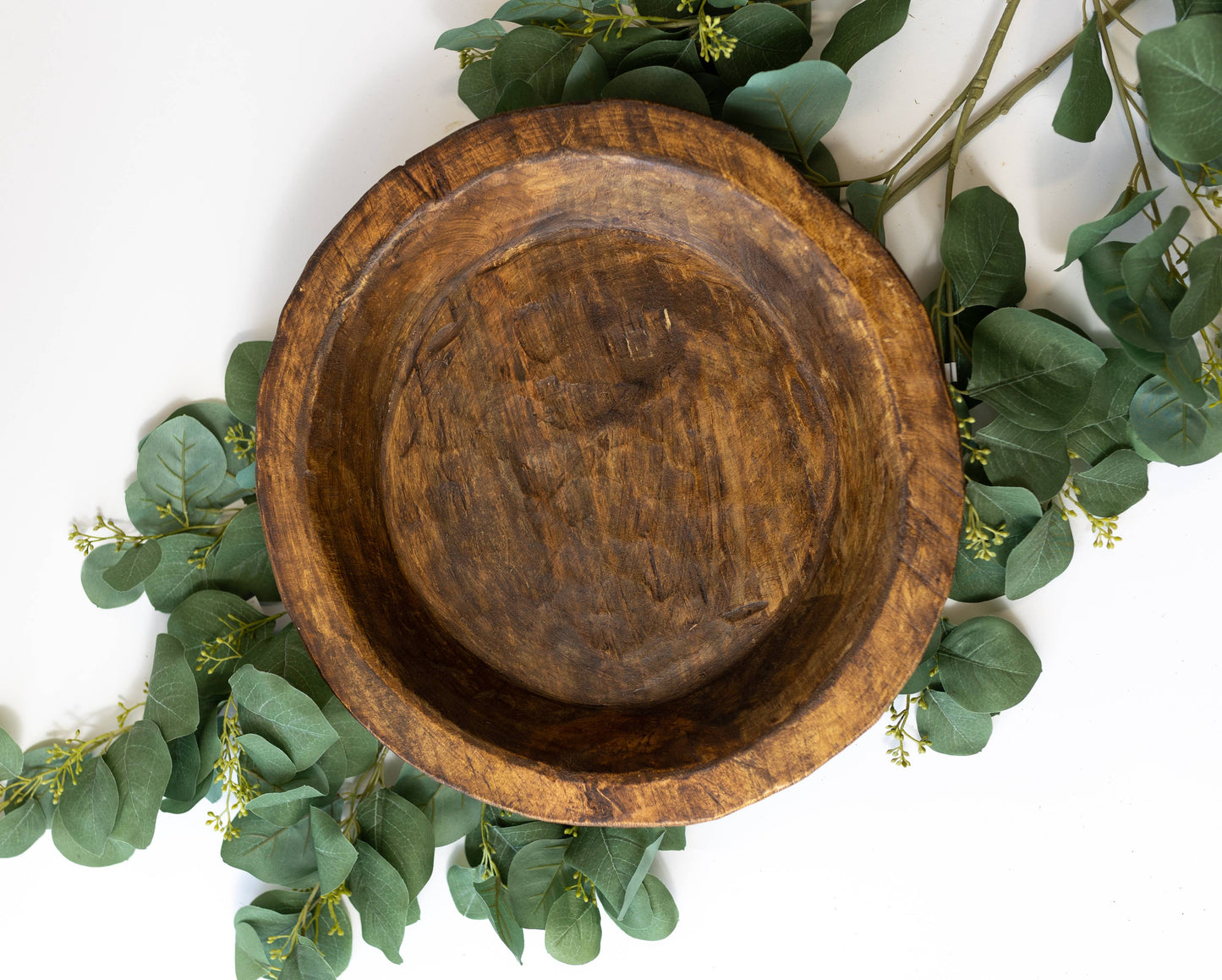 Large Wood Round Bowl
