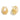 Resin Gold Tone Stud Earrings With Gold Foil Judson