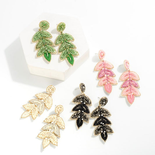 Seed Bead Vine Drop Earrings