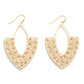 Metal Drop Earrings With Beaded Cluster Accents Natural