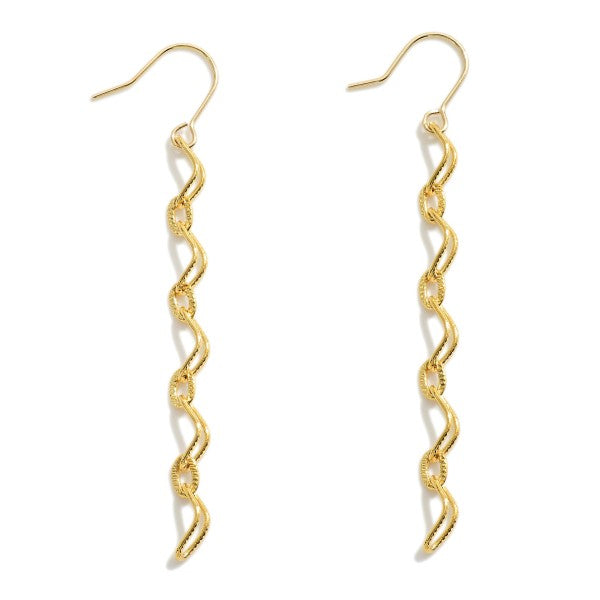 Dainty Paperclip Metal Chain Link Earrings Gold