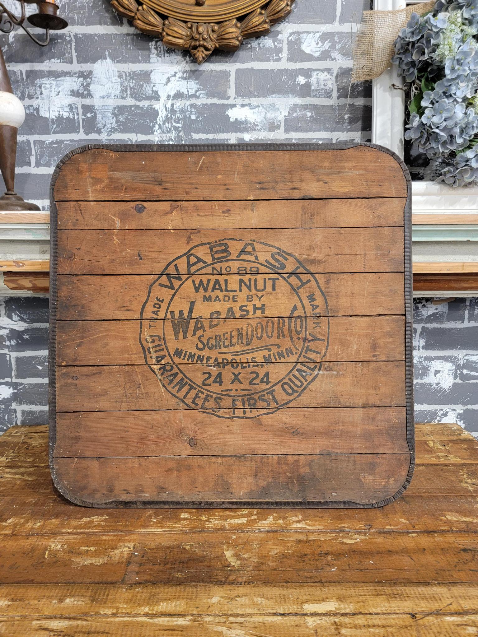 1900's Wabash Stove Board Liner Advertising Walnut Plate Highway 127 Yard Sale