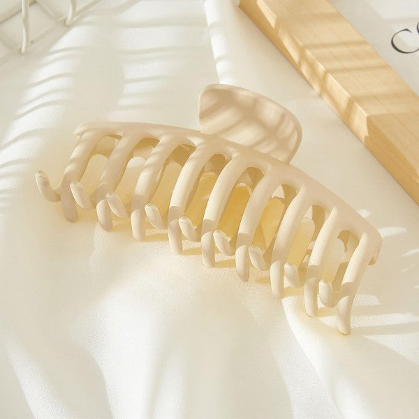 Large Matte Hair Claw Clip Beige