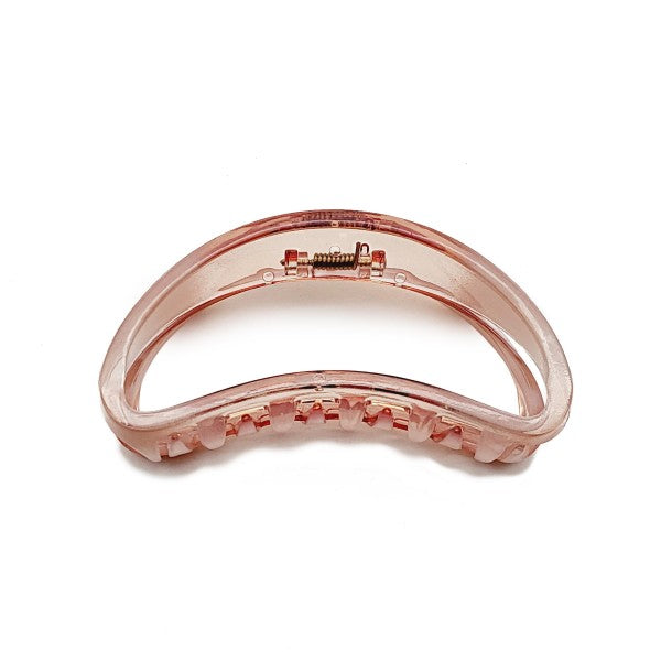 Frosted Half Moon Acrylic Claw Hair Clip Pink