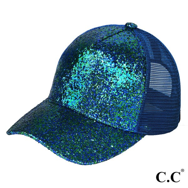 C.C Glitter Trucker Cap Royal Blue