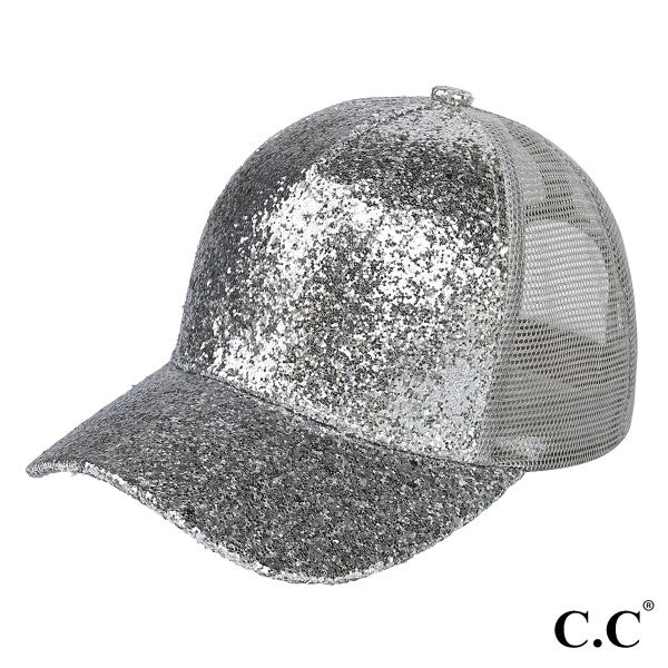 C.C Glitter Trucker Cap Silver