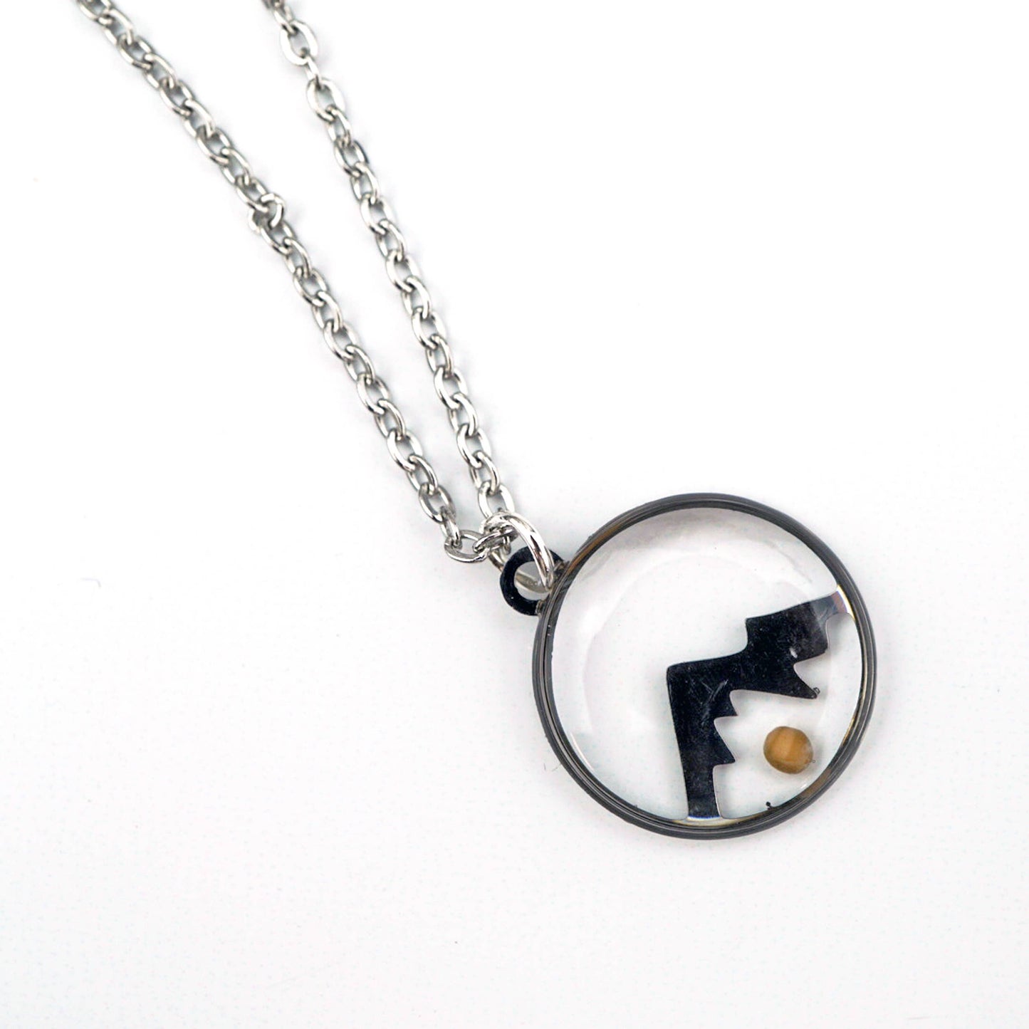 Tiny Mountain Mustard Seed Necklace: Stainless steel