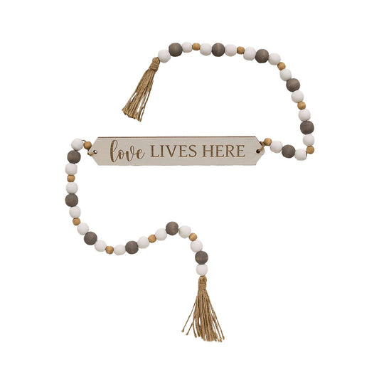 Love Lives Here Beaded Banner