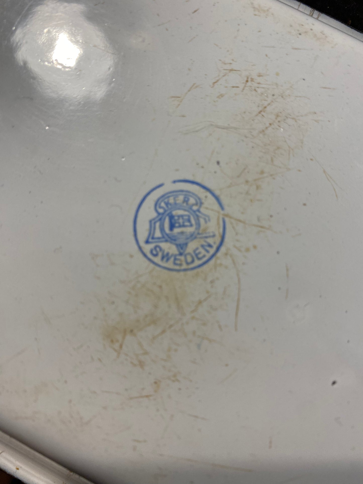 Vintage Swedish Enamel Dish