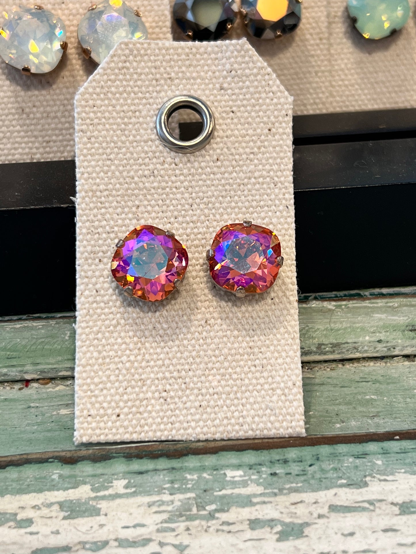 12mm Cushion Cut Austrian Crystal Fuscia