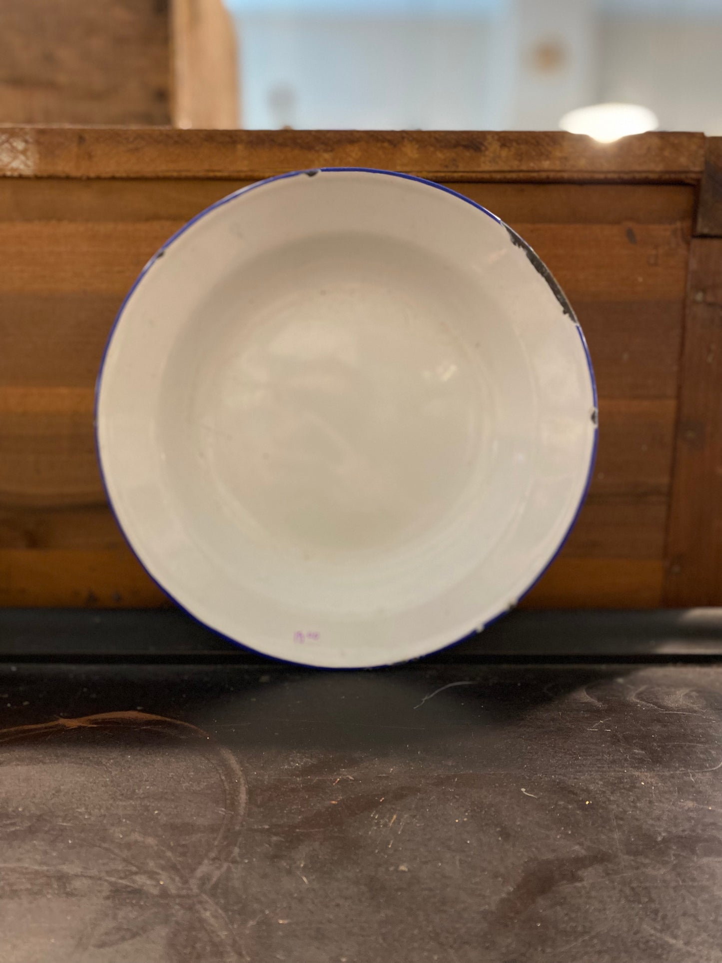 Vintage Swedish Enamel Berry Bowl