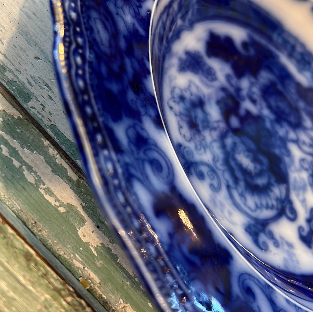1800s Flo Blue Ironstone Bowl