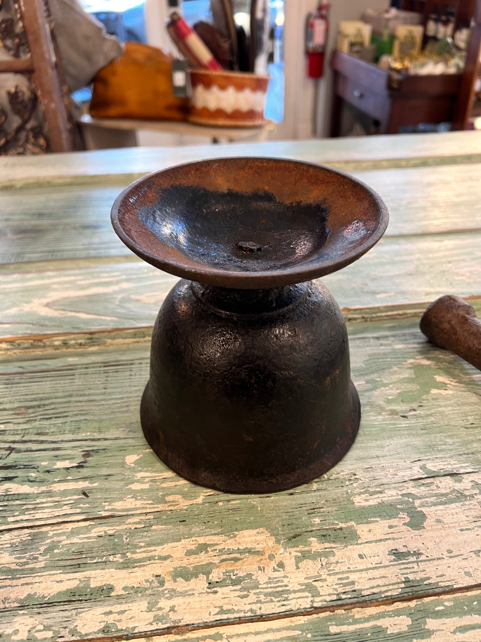 Antique Cast Iron Mortar & Pestle