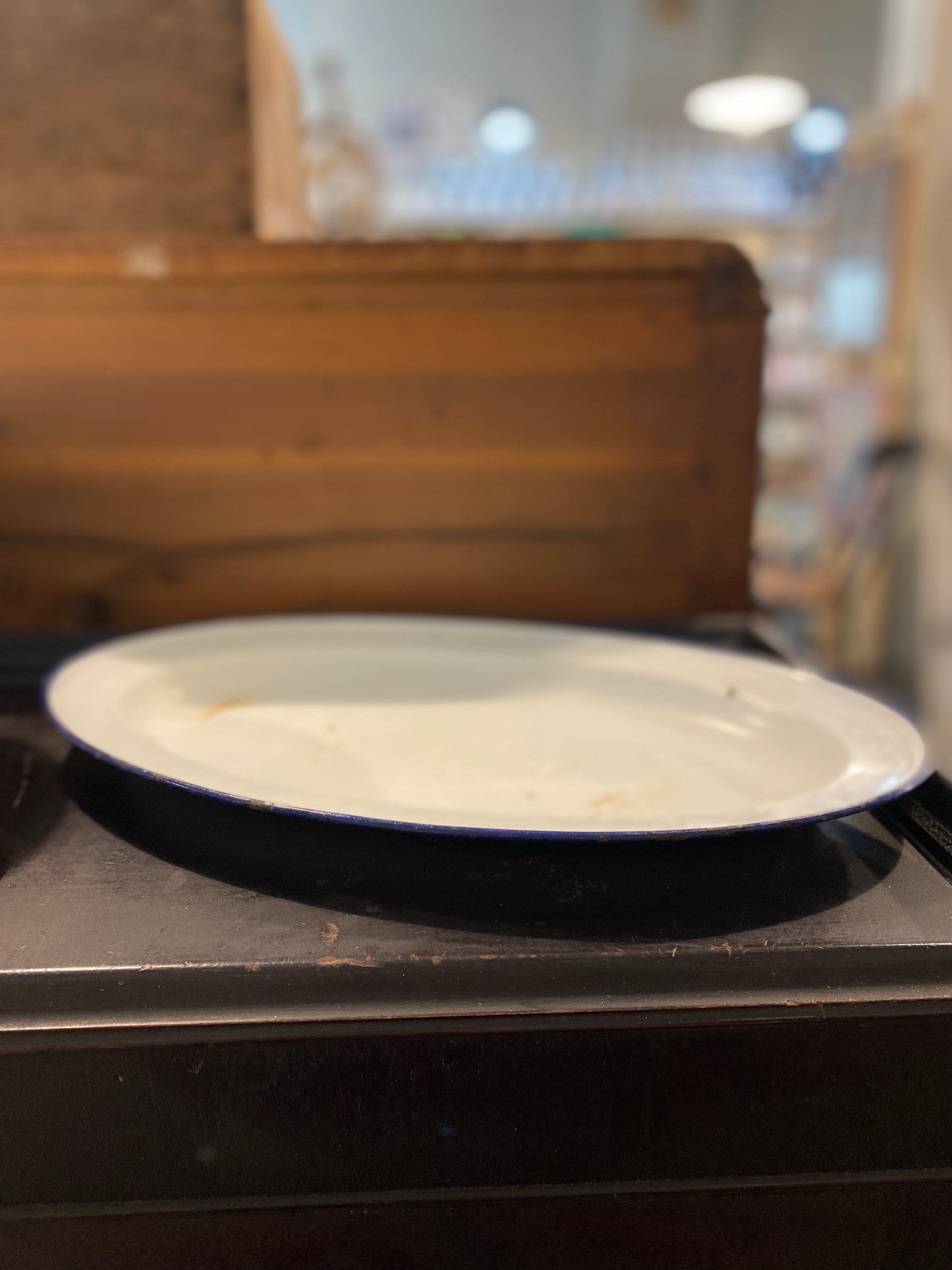 Vintage Swedish Enamel Large Platter