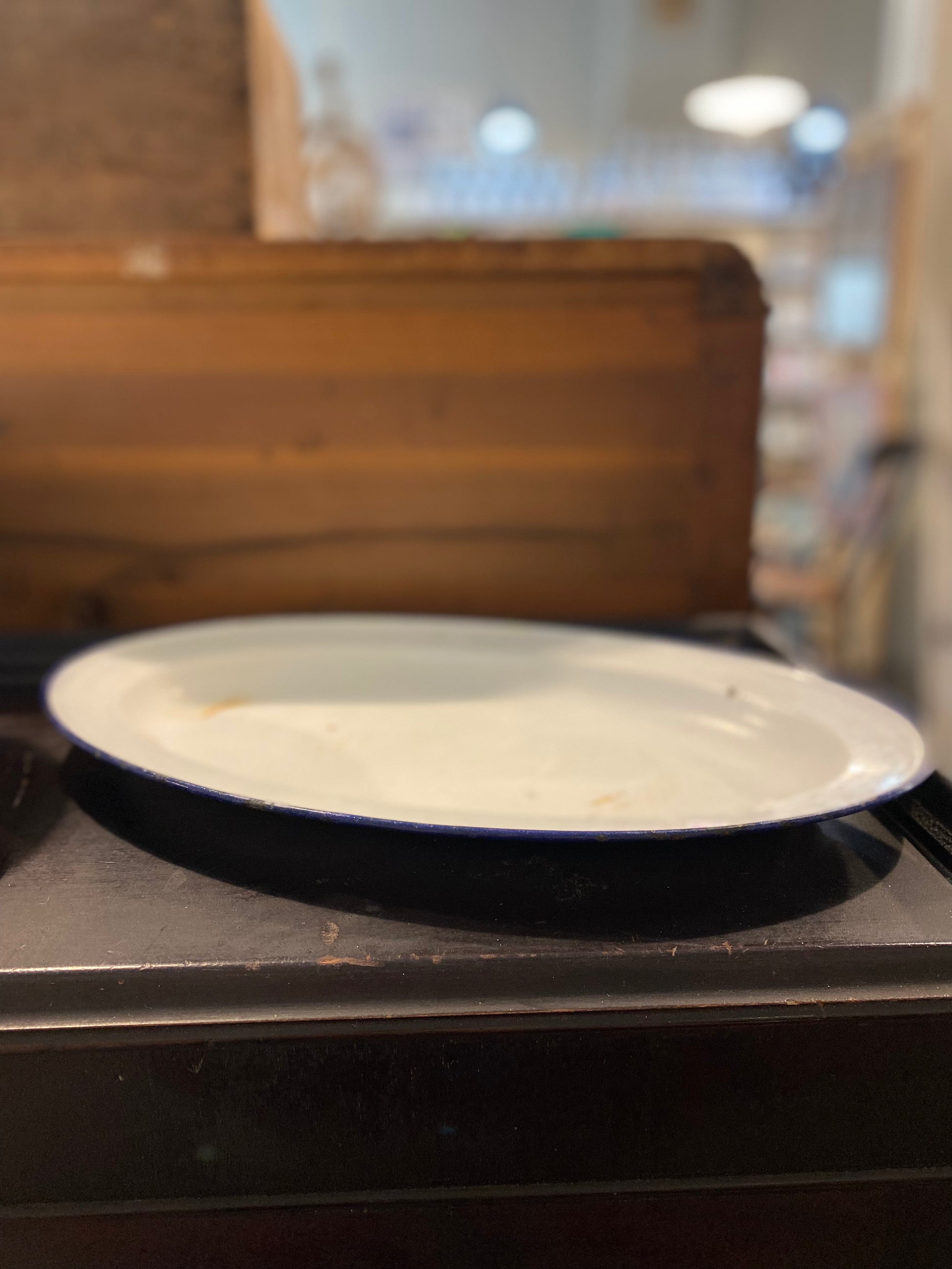 Vintage Swedish Enamel Large Platter