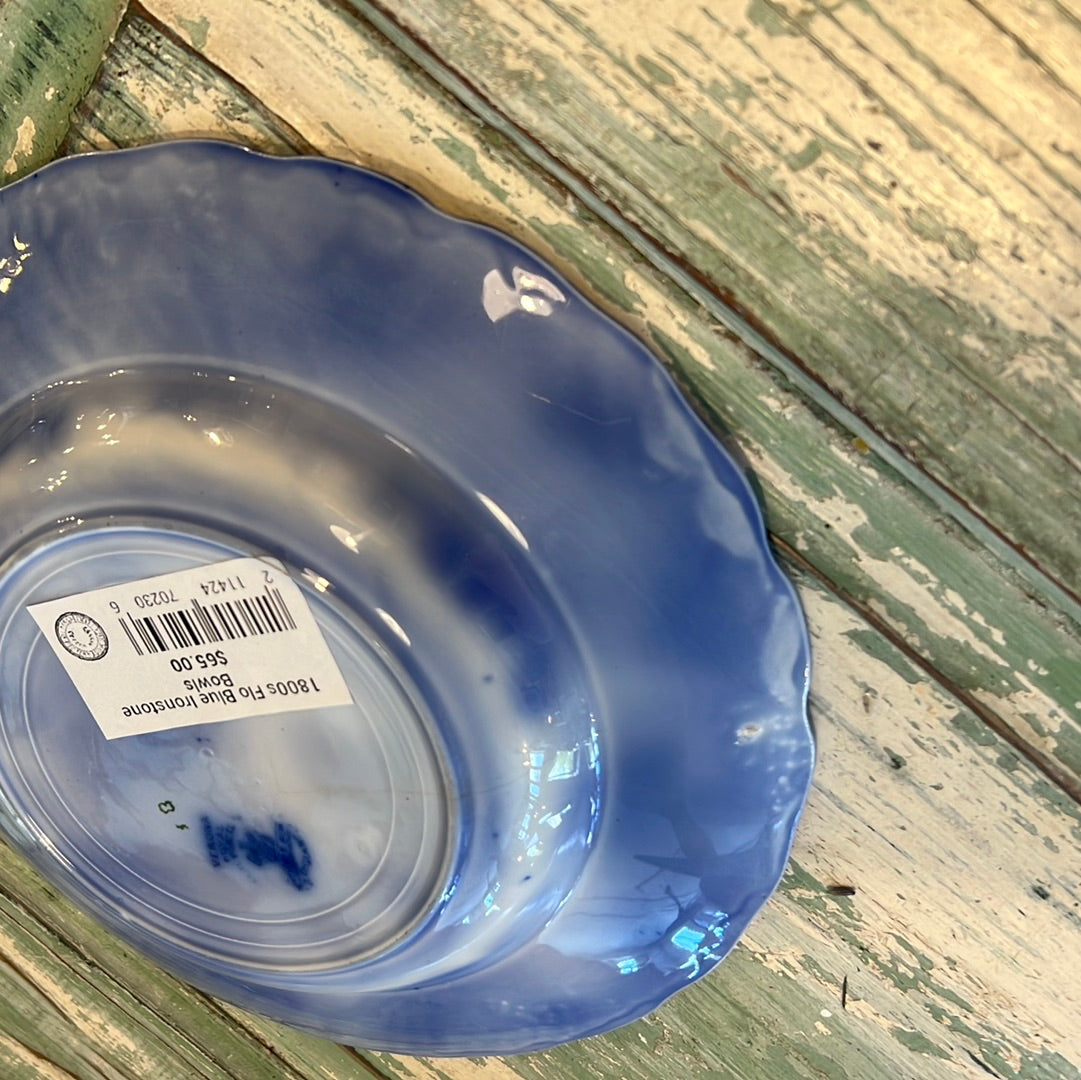 1800s Flo Blue Ironstone Bowl