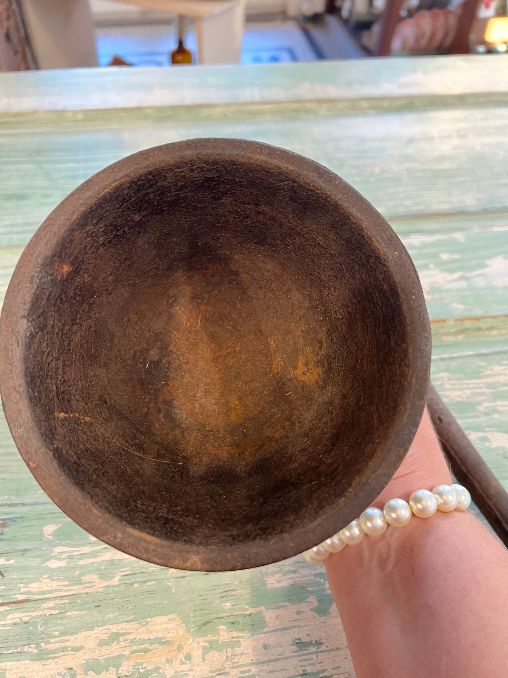 Antique Cast Iron Mortar & Pestle