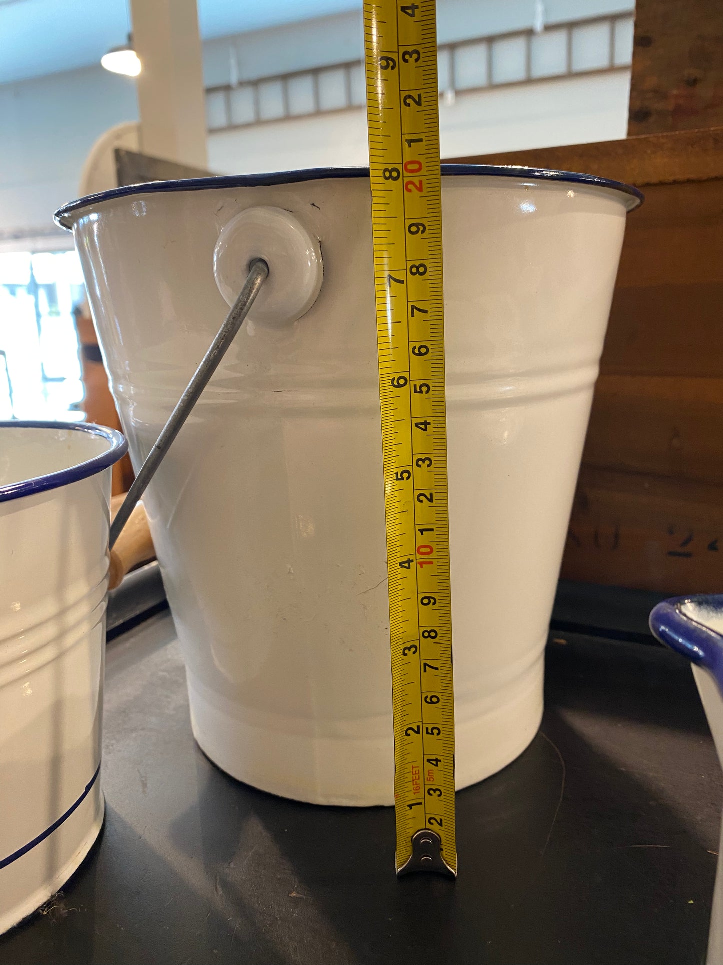 Vintage Swedish Enamel Large Pale